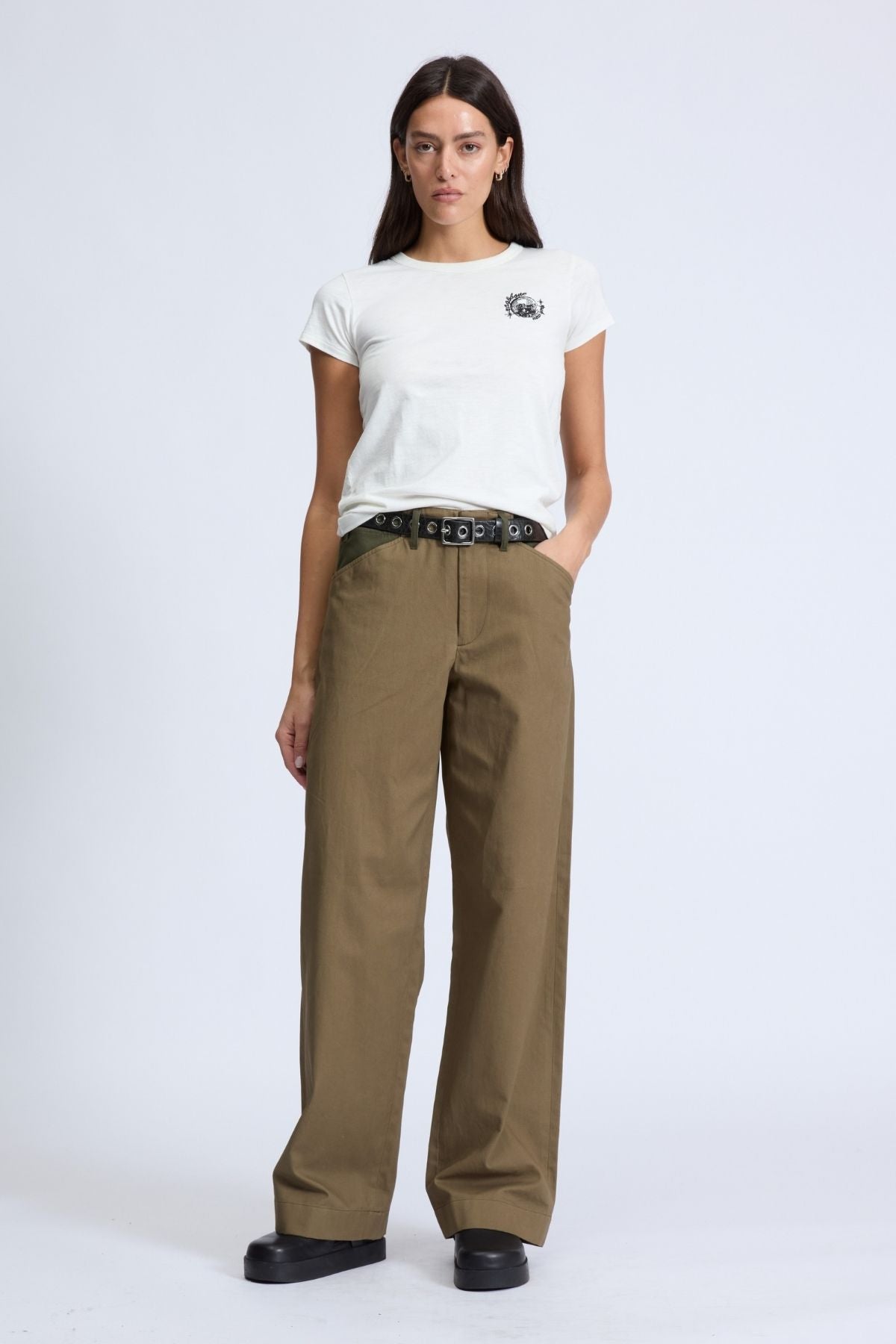 Rag & Bone Disco Embroidered T-Shirt - Ivory Multi