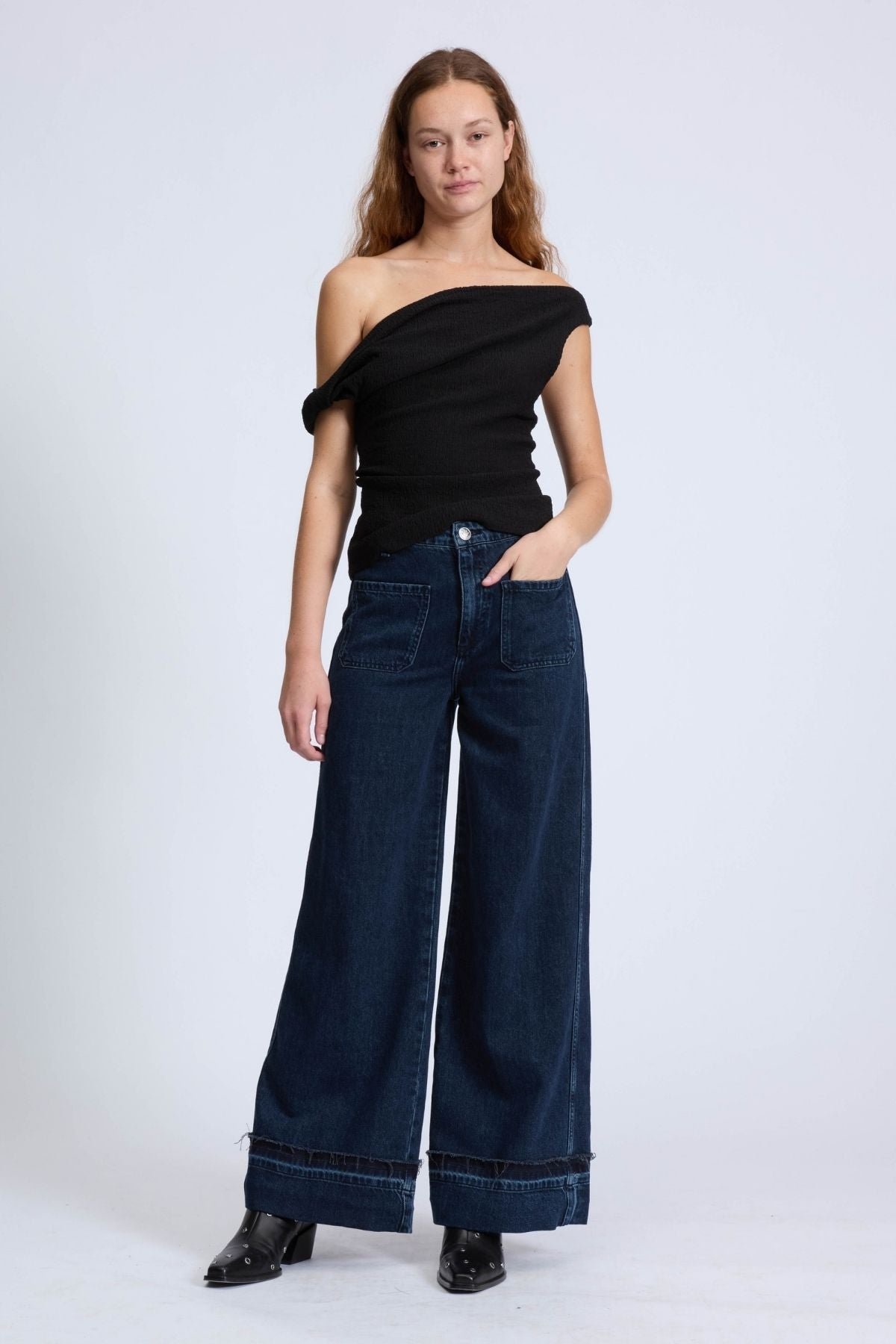 Rag & Bone Lou Off Shoulder Top - Black