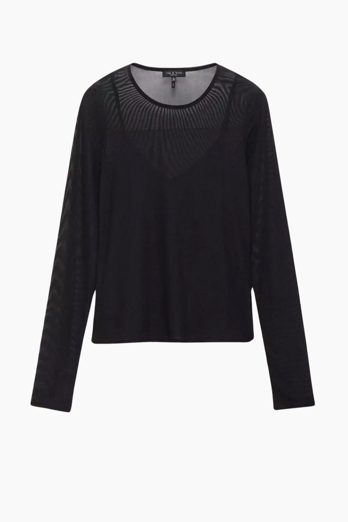 Rag & Bone Luca Mesh Layered T-Shirt - Black