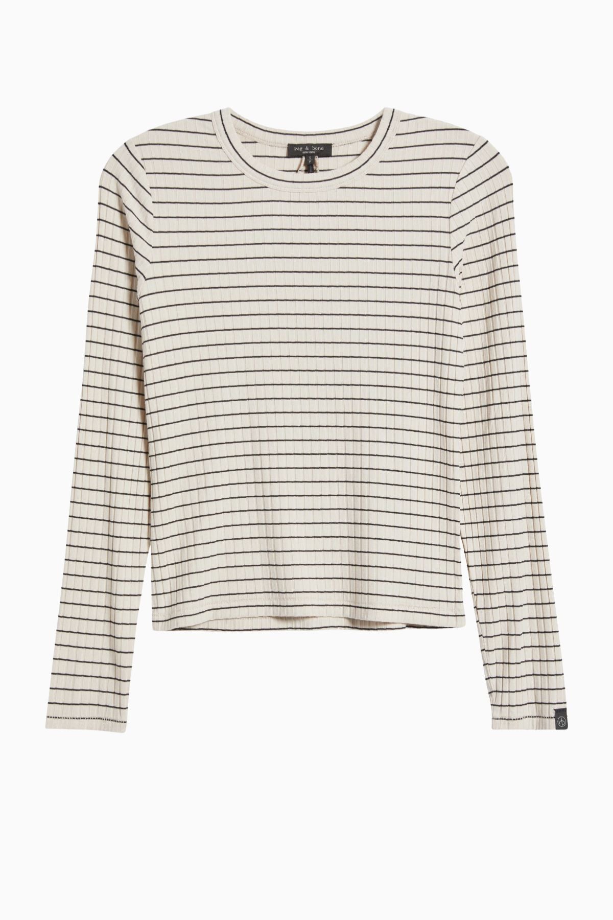 Rag & Bone Luca Stripe Rib Tee - Ivory Multi