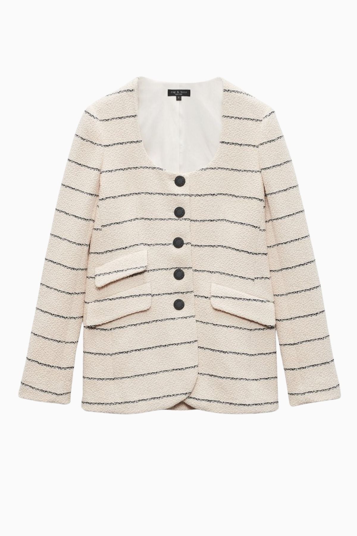 Rag & Bone Roslyn Tweed Blazer - Cream Stripe