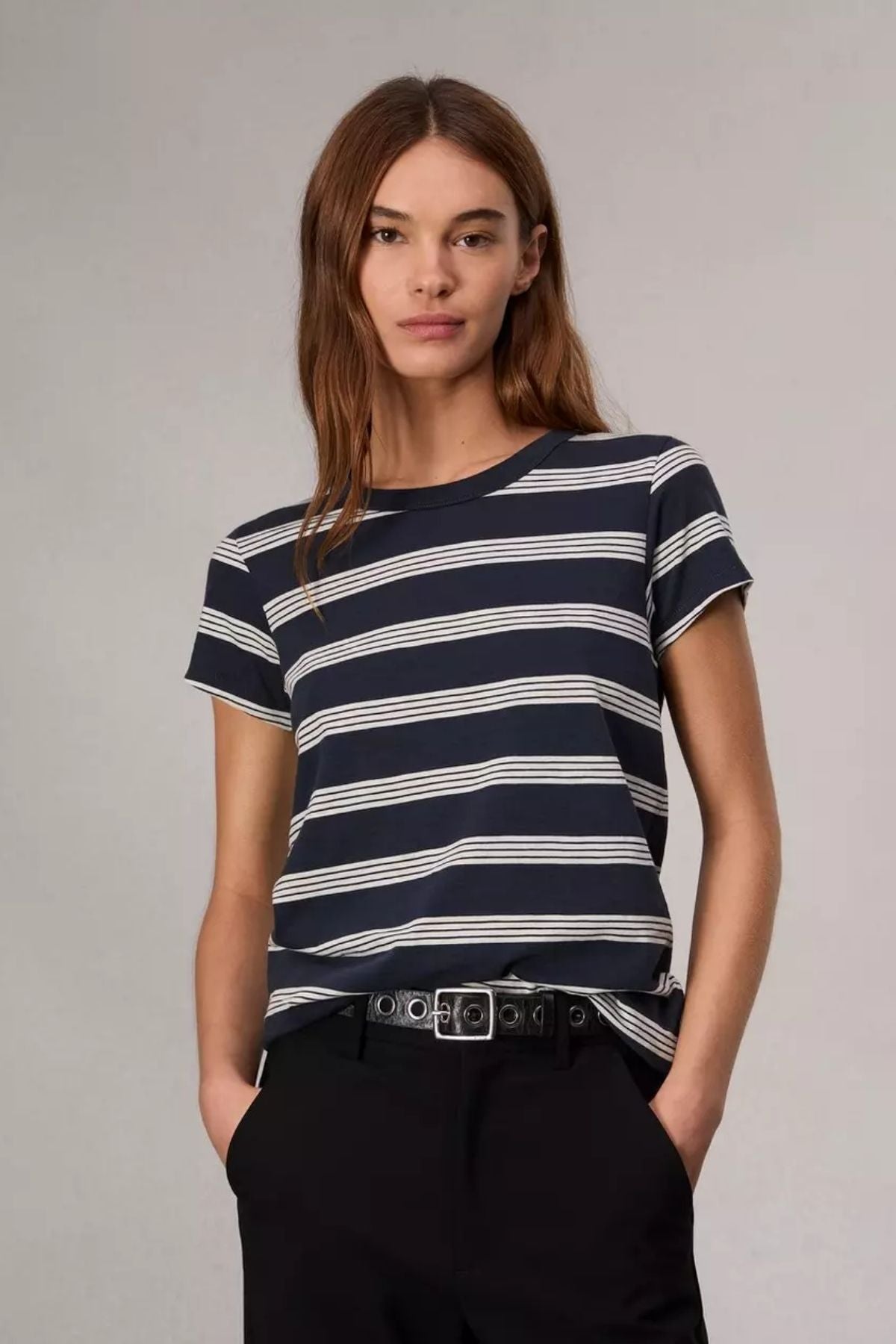 Rag & Bone The Slub T-Shirt - Salute/ Ivory Stripe