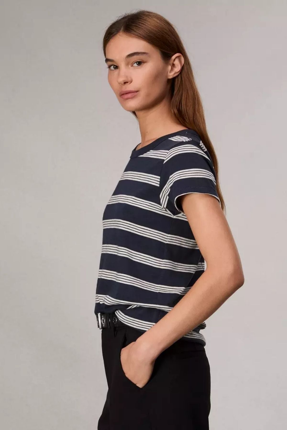 Rag & Bone The Slub T-Shirt - Salute/ Ivory Stripe