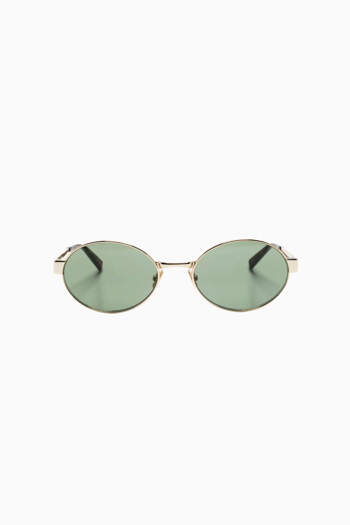 Saint Laurent Oval Framed Sunglasses - Gold/ Green