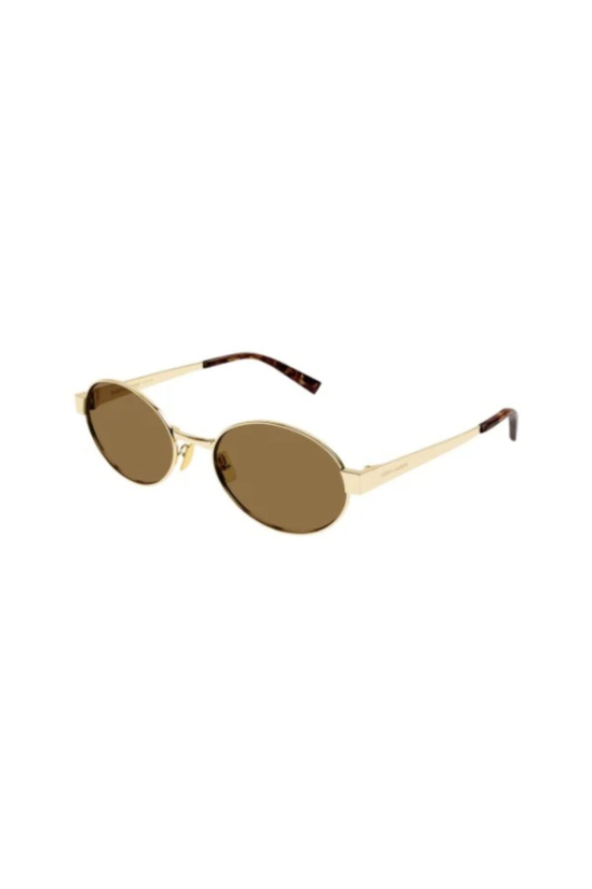 Saint Laurent Oval Gold Framed Sunglasses Gold Grace Melbourne