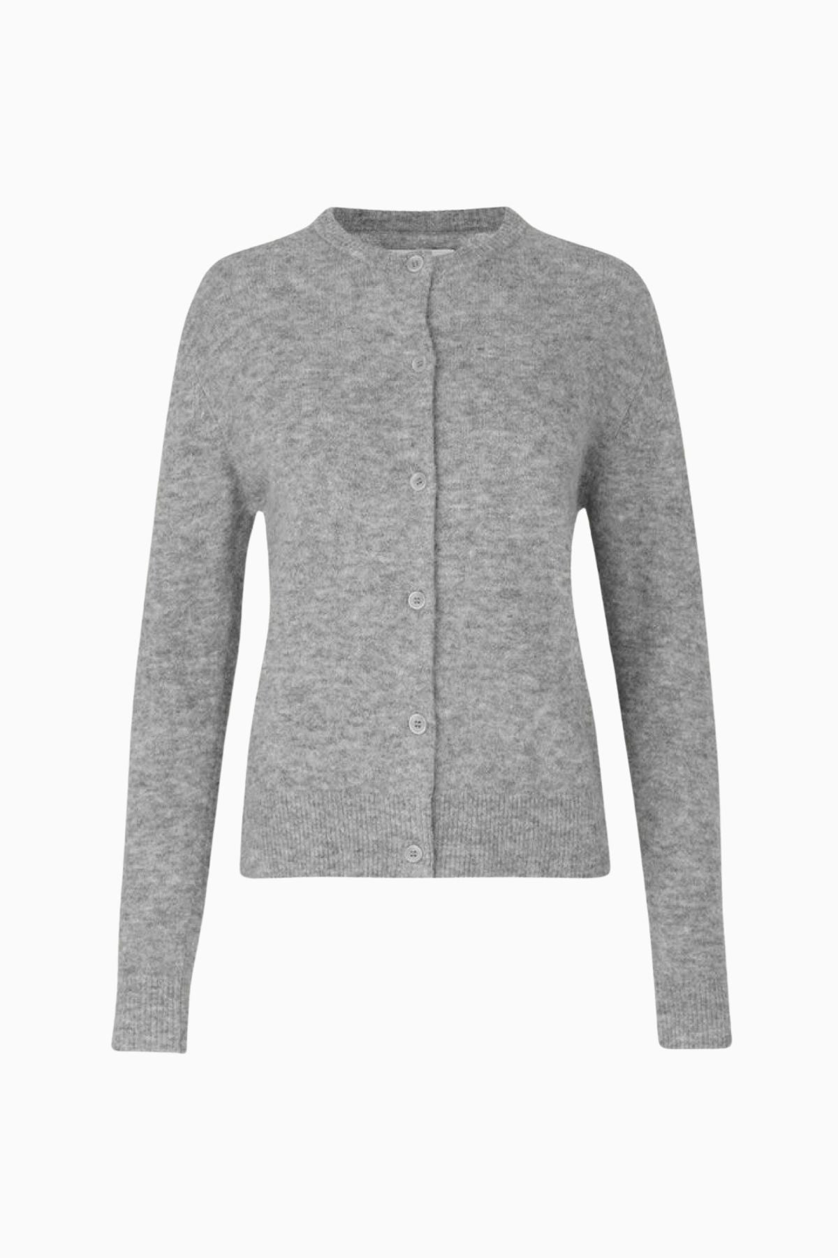 Samsøe Samsøe Nor Short Cardigan - Grey Melange – Grace Melbourne