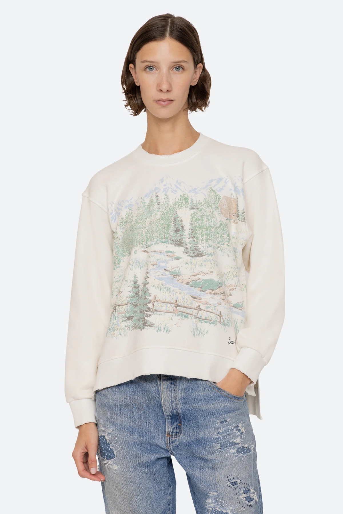 Sea NY Andes Knit Sweatshirt - White