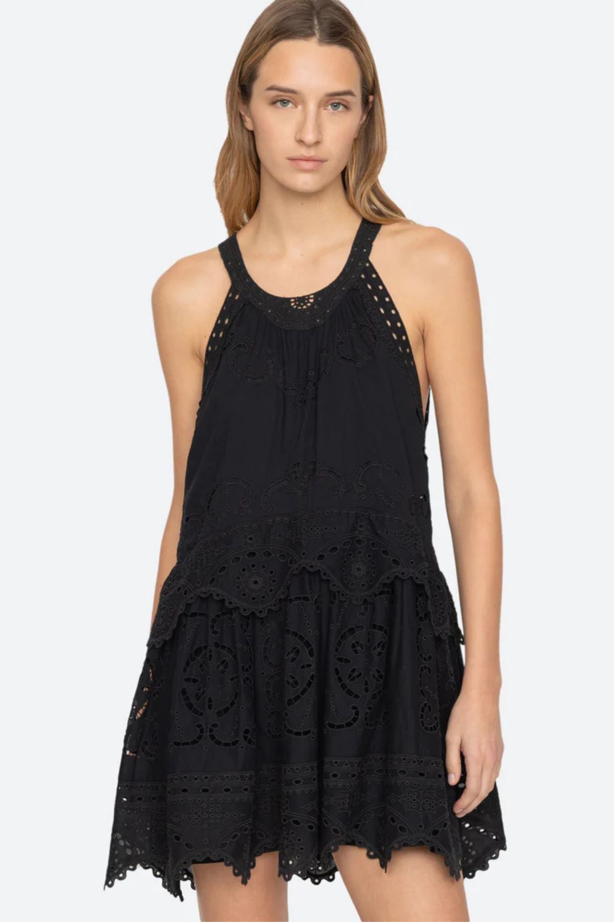 Sea NY Dahlia Eyelet Tank Dress - Black