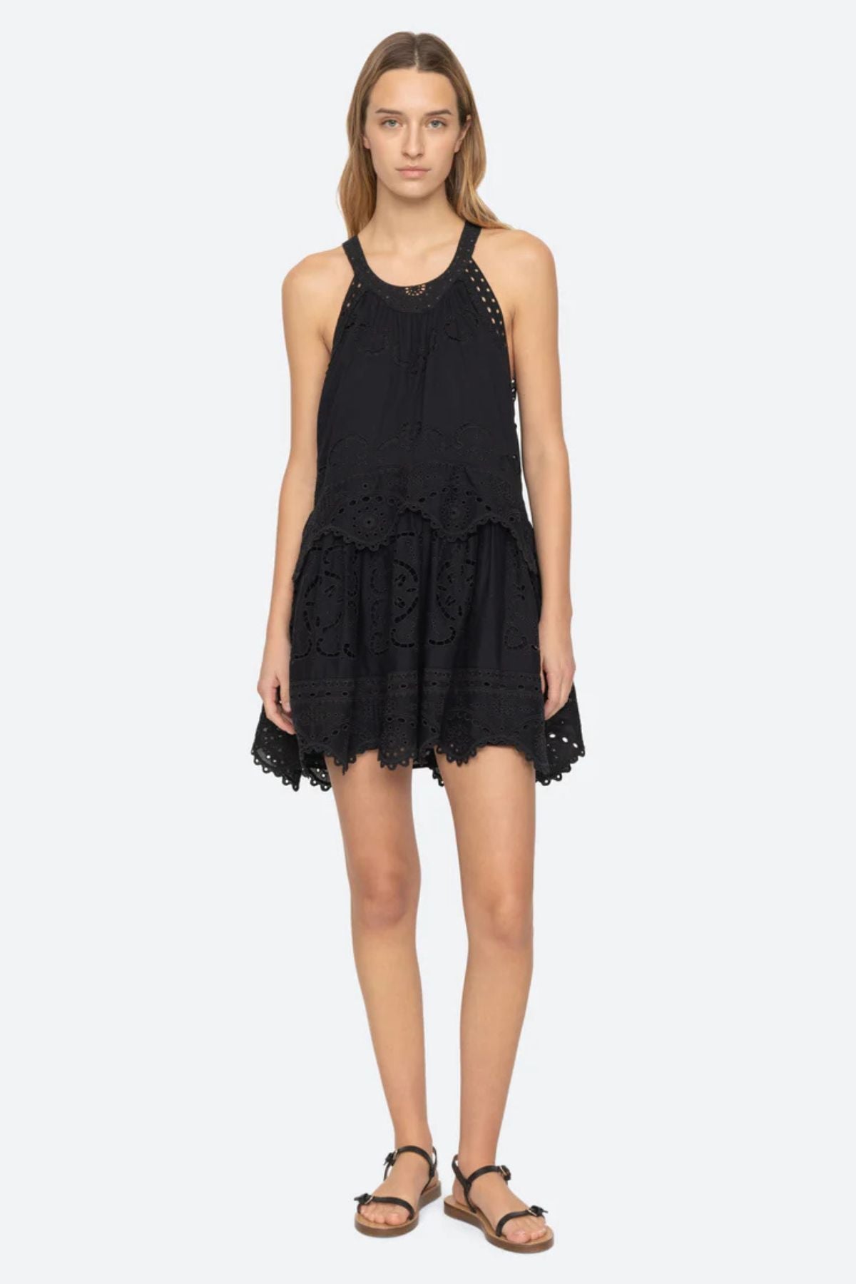 Sea NY Dahlia Eyelet Tank Dress - Black