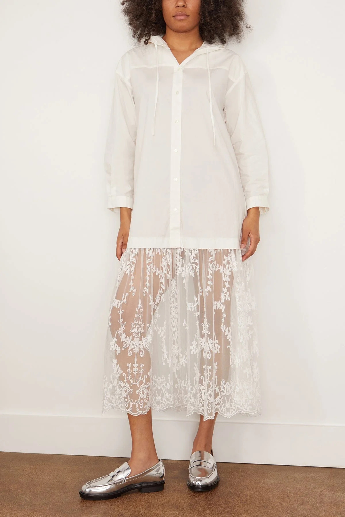 Sea NY Marja Embroidery Hoodie Dress - Pearl