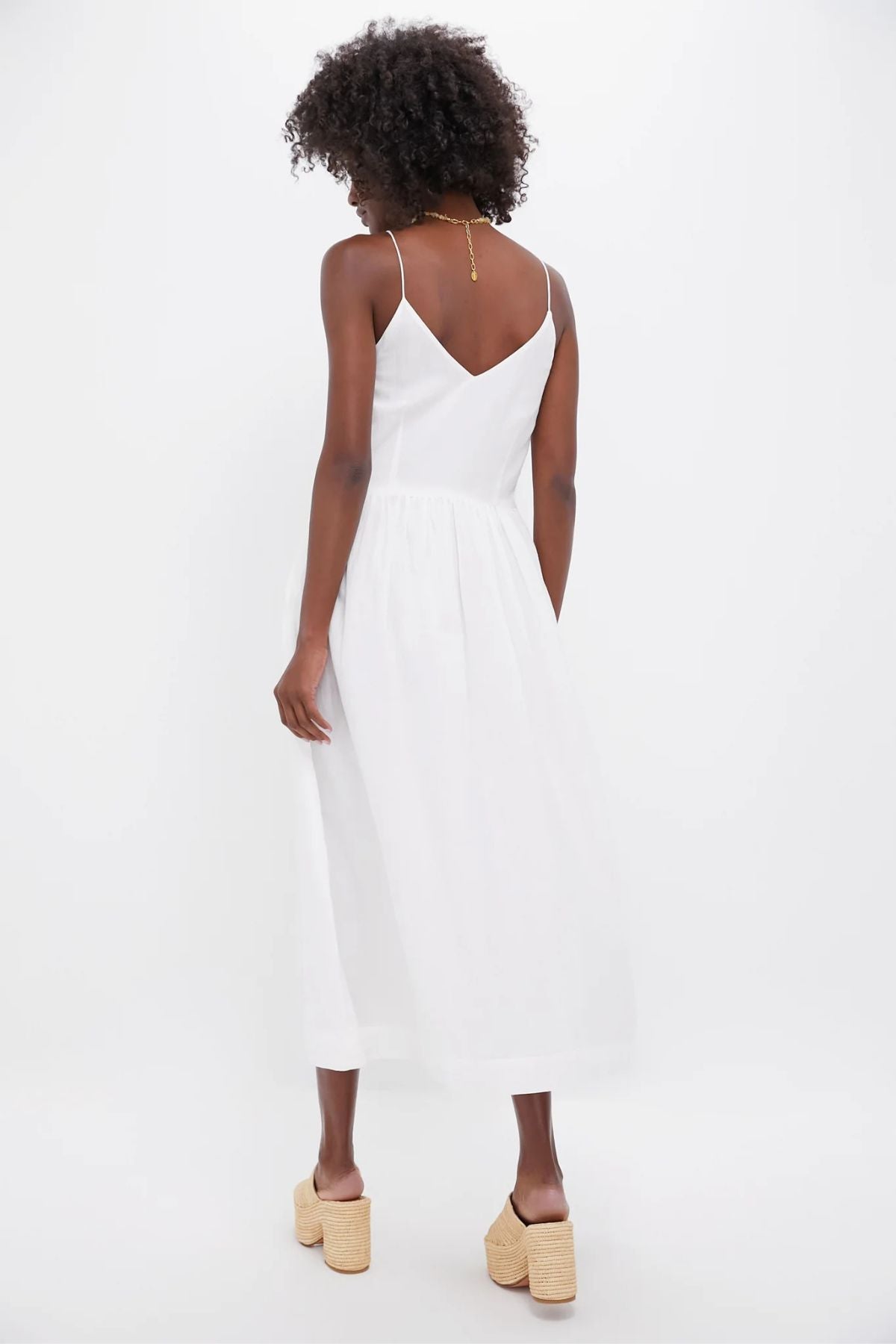 Sea NY Zora Solid Tie Tank Dress - Pearl