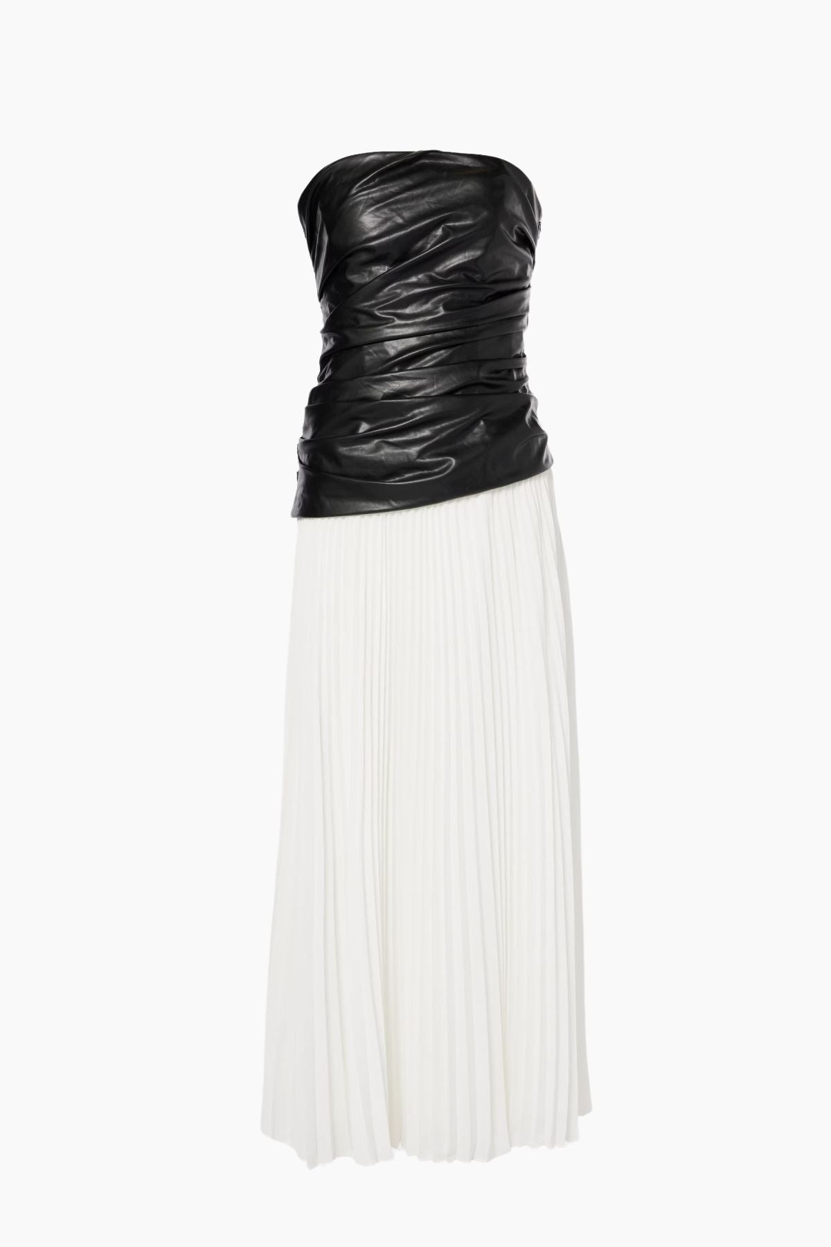 Simkhai Arie Strapless Bustier Midi Dress - Black/ Ivory