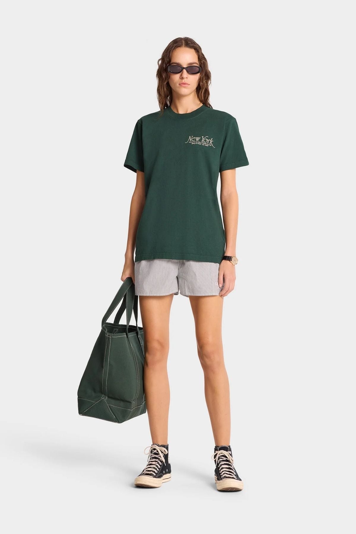 Sporty & Rich NY 94 T-Shirt - Forest/ Cream