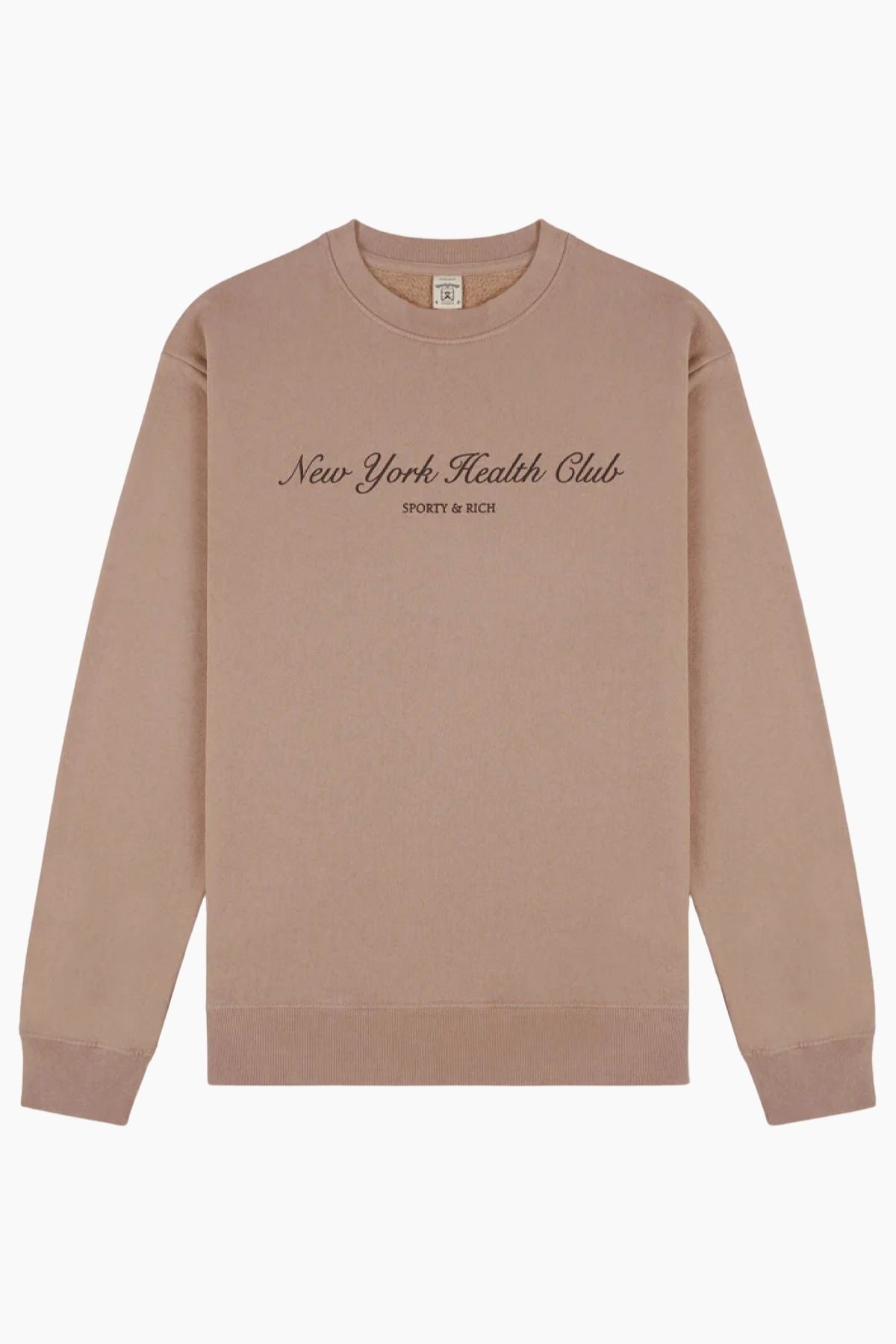 Sporty & Rich NY Health Club Crewneck - Mink/ Black