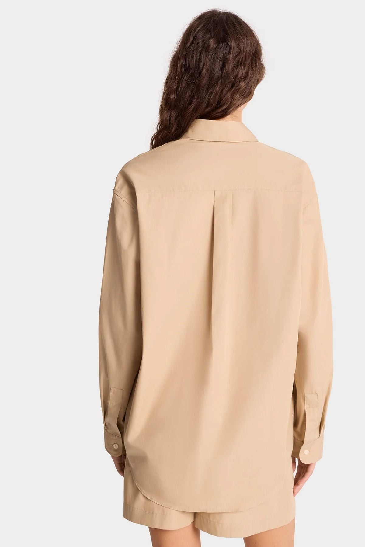 Sporty & Rich SRC Oversized Shirt - British Tan/ White