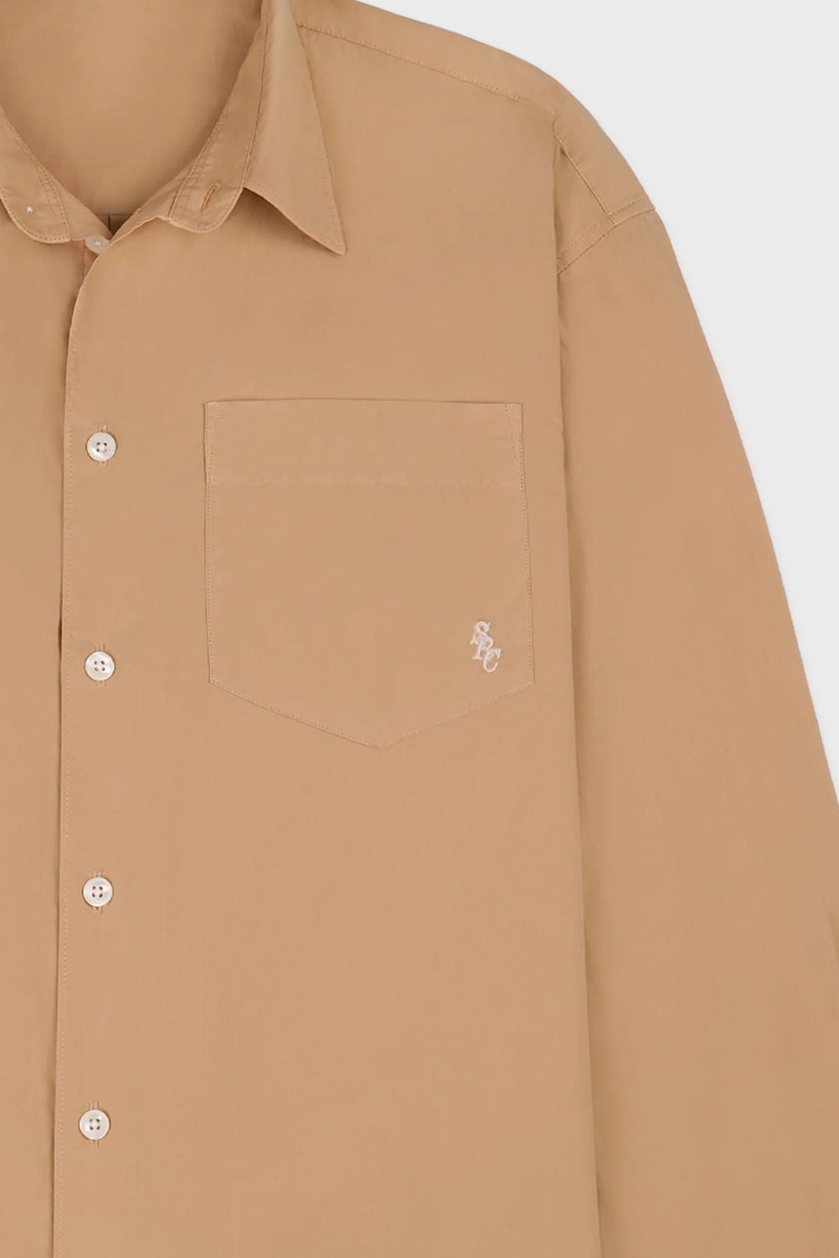 Sporty & Rich SRC Oversized Shirt - British Tan/ White