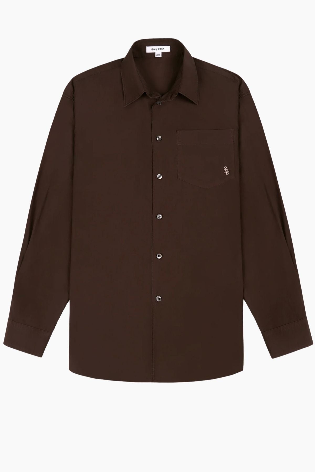 Sporty & Rich SRC Oversized Shirt - Chocolate/ White