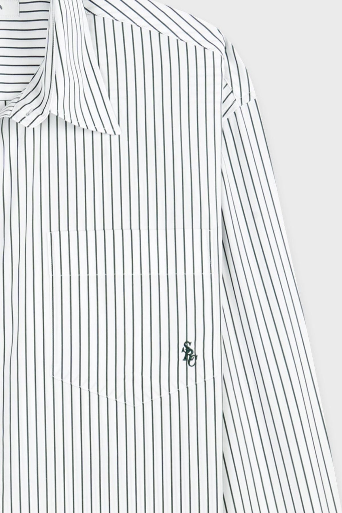 Sporty & Rich Oversized Shirt - Forest Striped