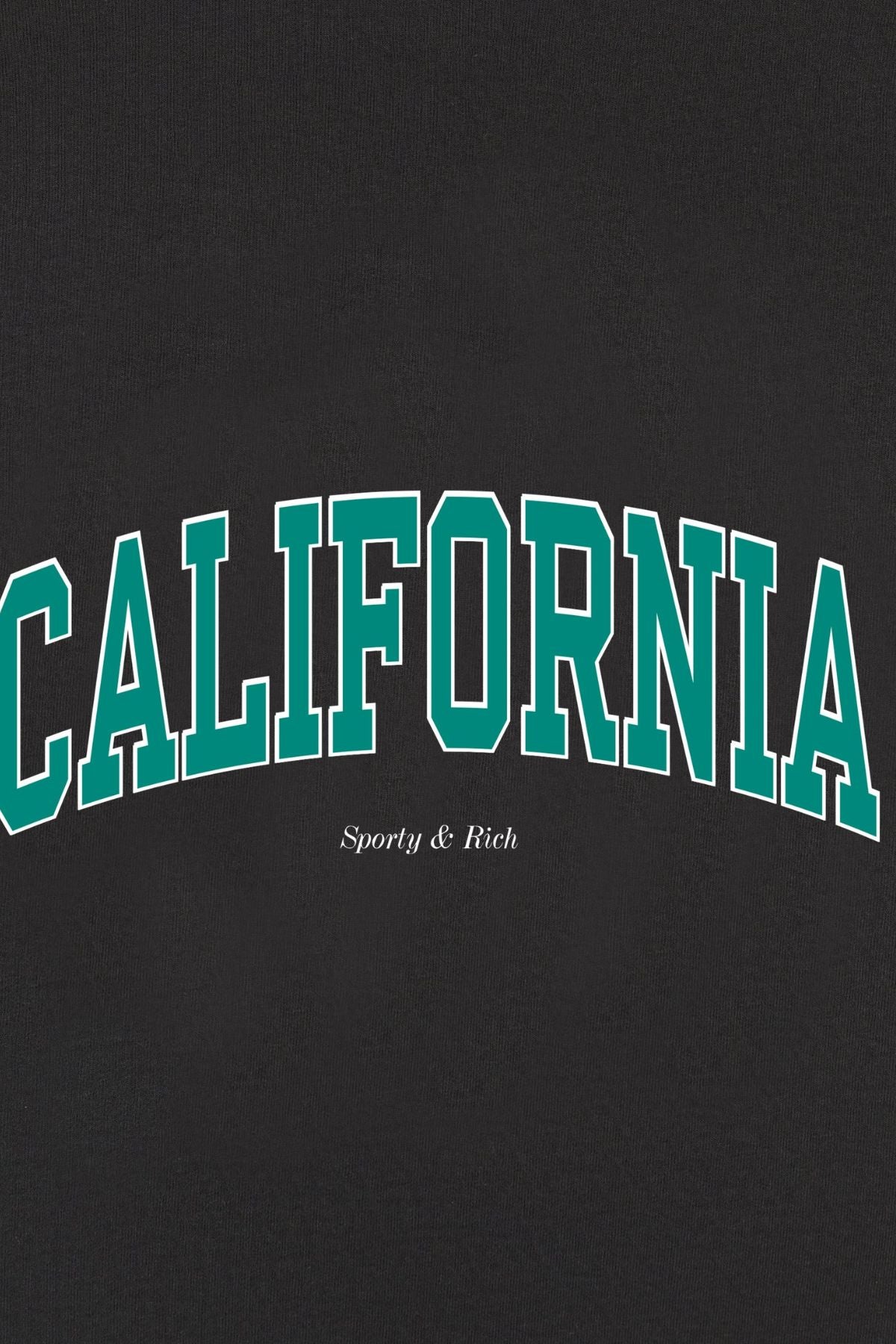 Sporty & Rich California T-Shirt - Faded Black/ Spring Green