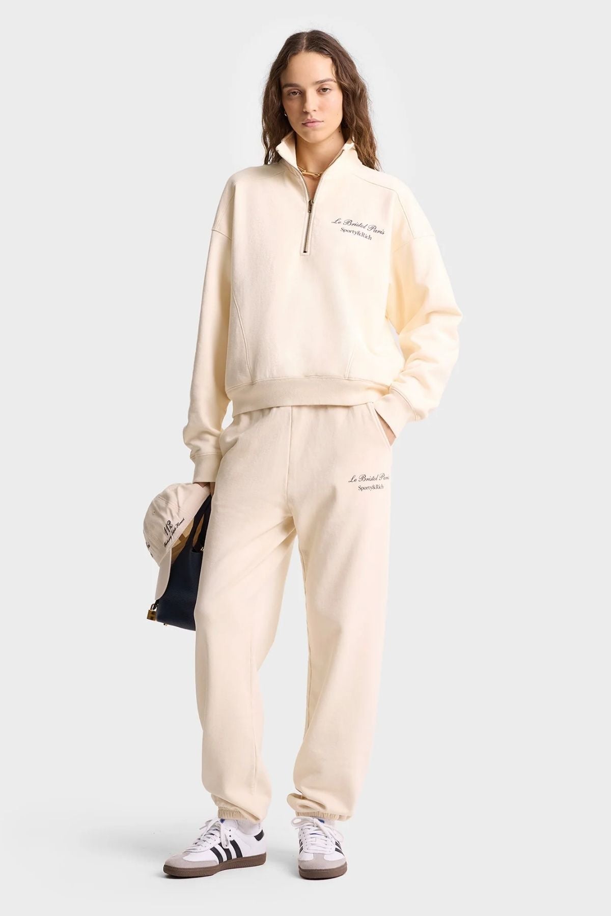 Sporty & Rich Faubourg Sweatpant - Cream/ Chocolate