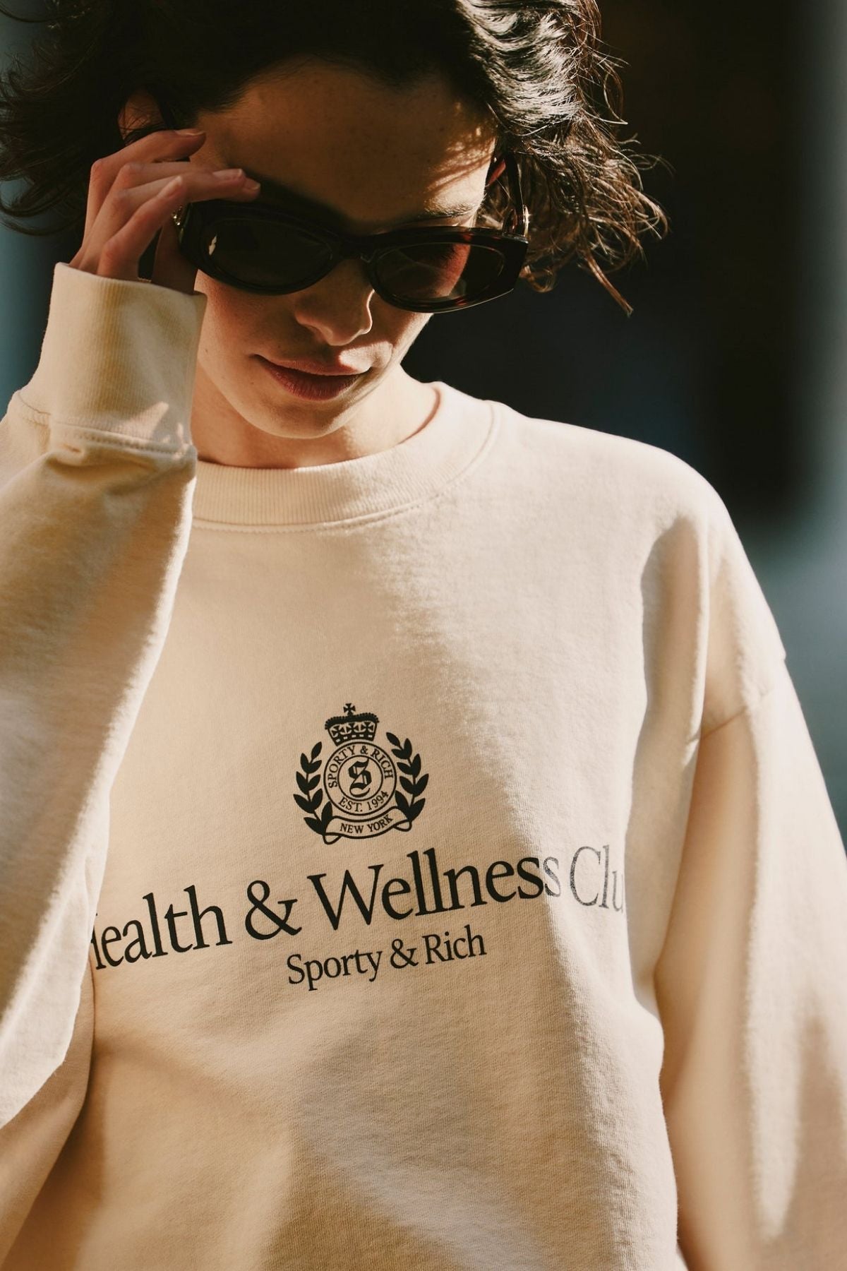 Sporty & Rich H&W Crest Crewneck - Cream