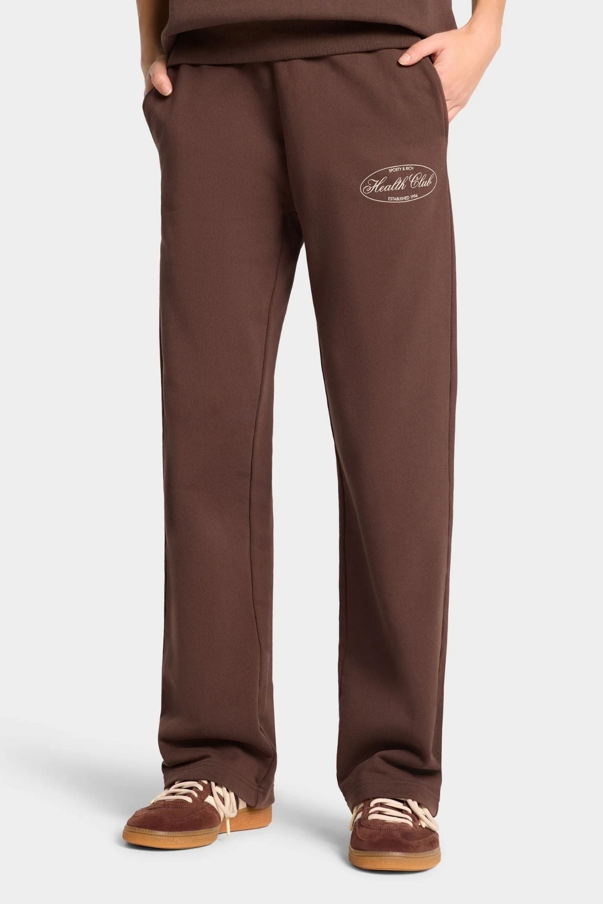 Sporty & Rich Oval Health Sweatpant - Chocolate/ Cream