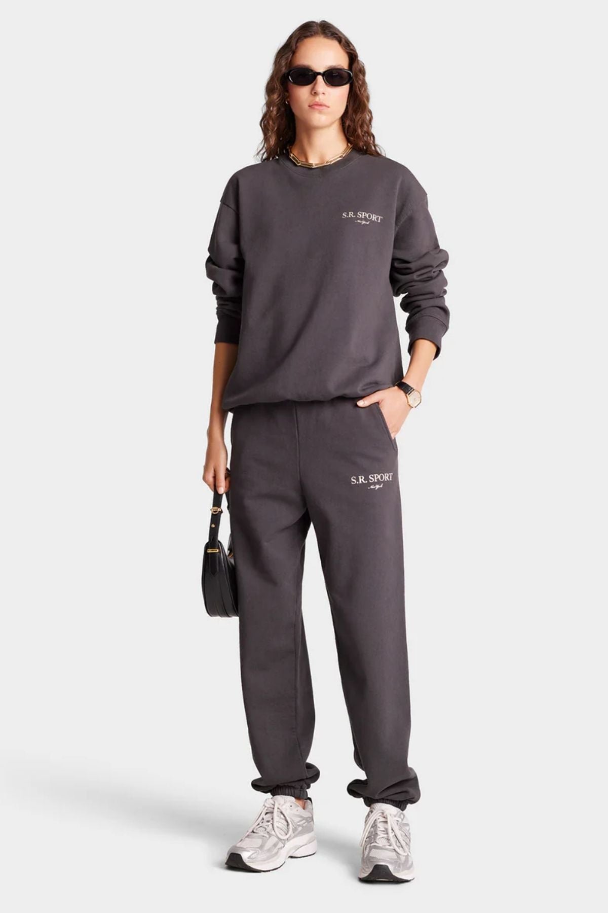 Sporty & Rich S.R. Sport Sweatpant - Faded Black/ Cream