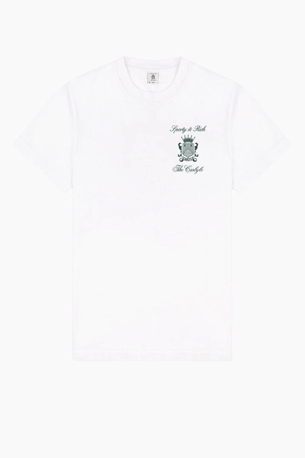 Sporty & Rich The Carlyle Crest T-Shirt - White/ Forest