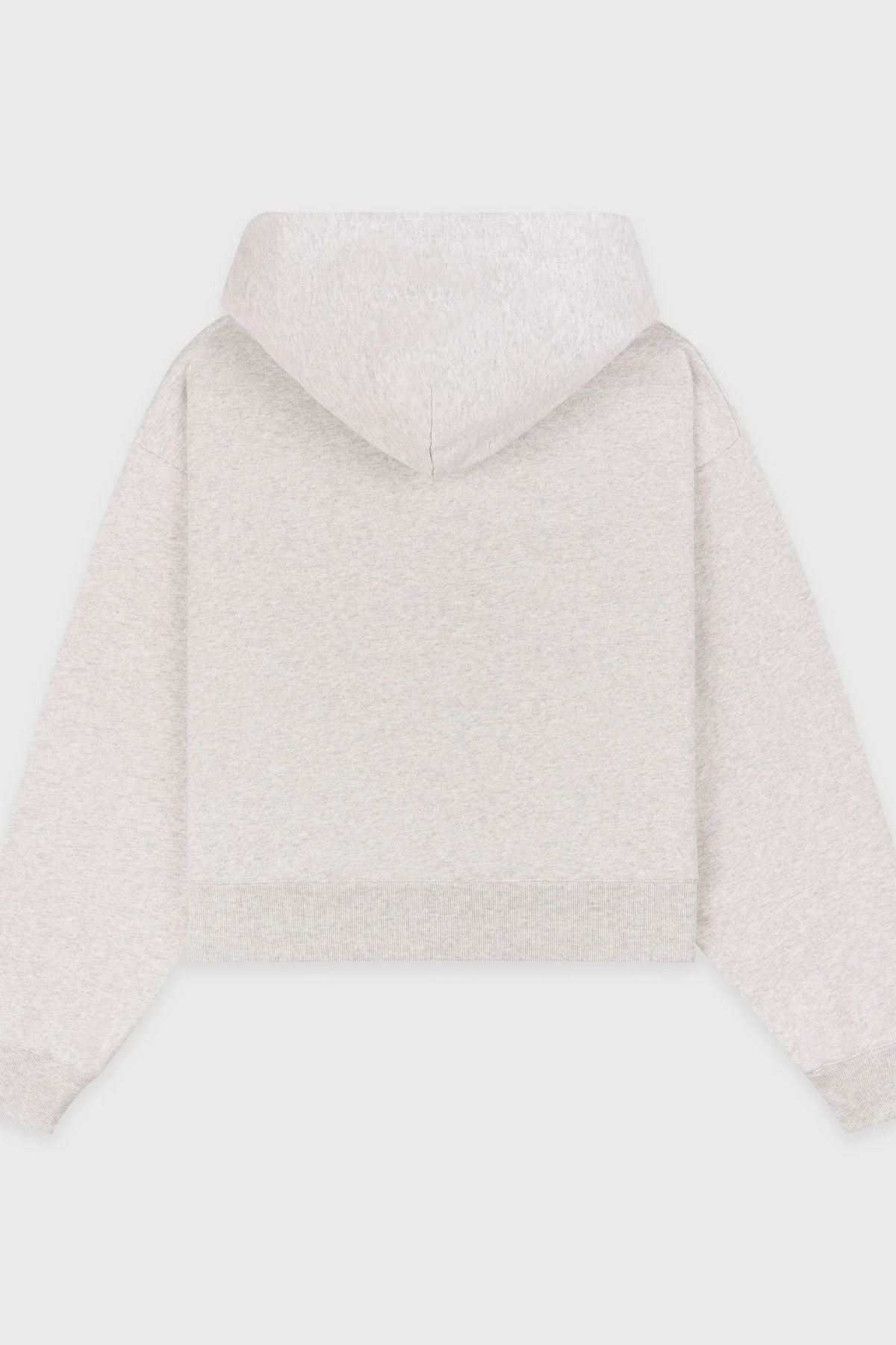 Sporty & Rich The Carlyle Script Cropped Zip Hoodie - Heather Grey/ Forest