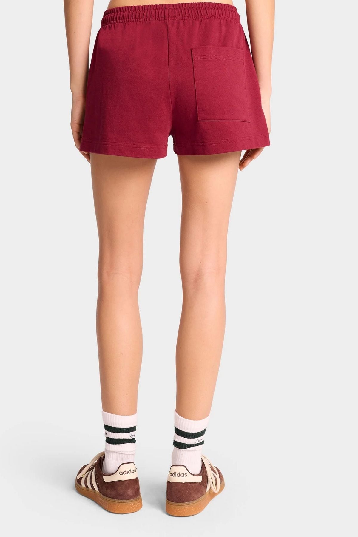 Sporty & Rich The Carlyle Script Disco Short - Merlot/ White