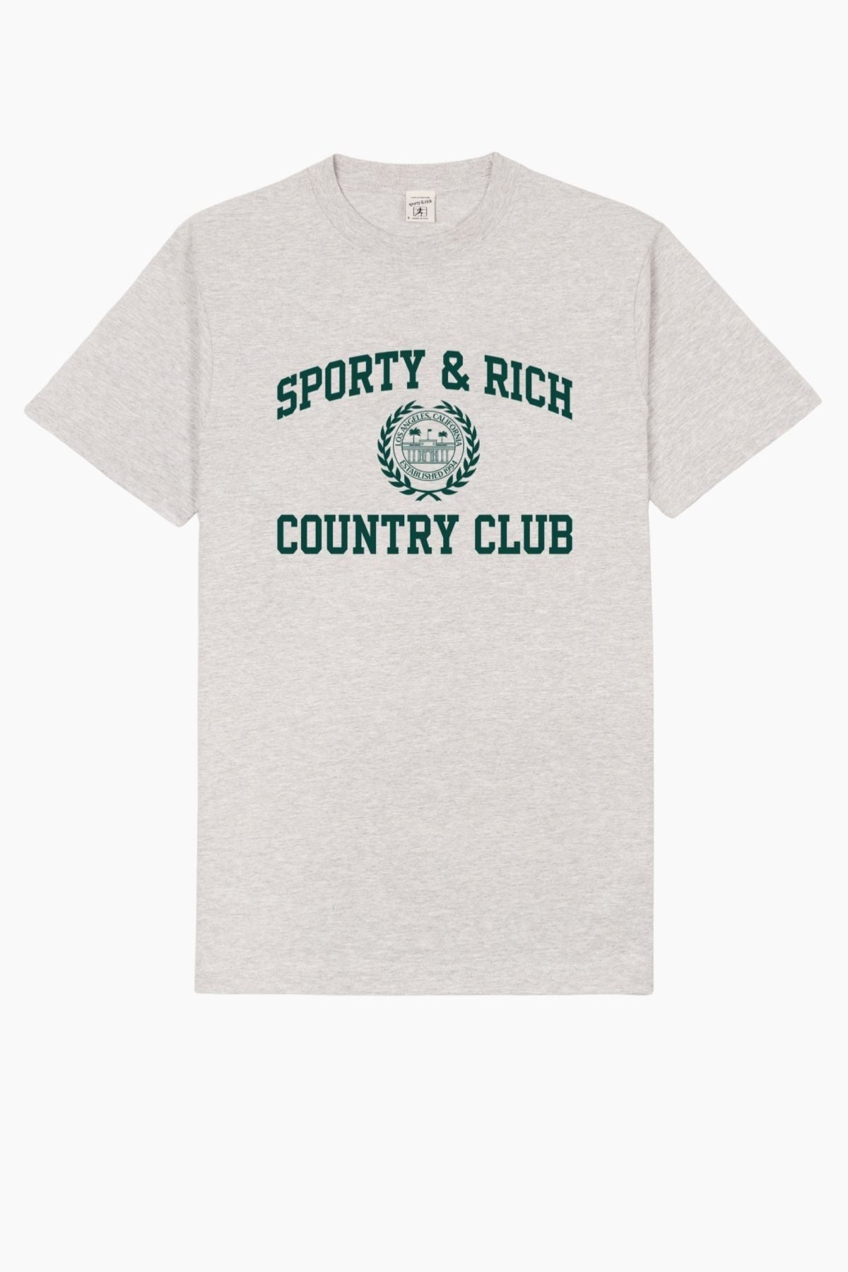 Sporty & Rich Varsity Crest T-Shirt - Heather Grey