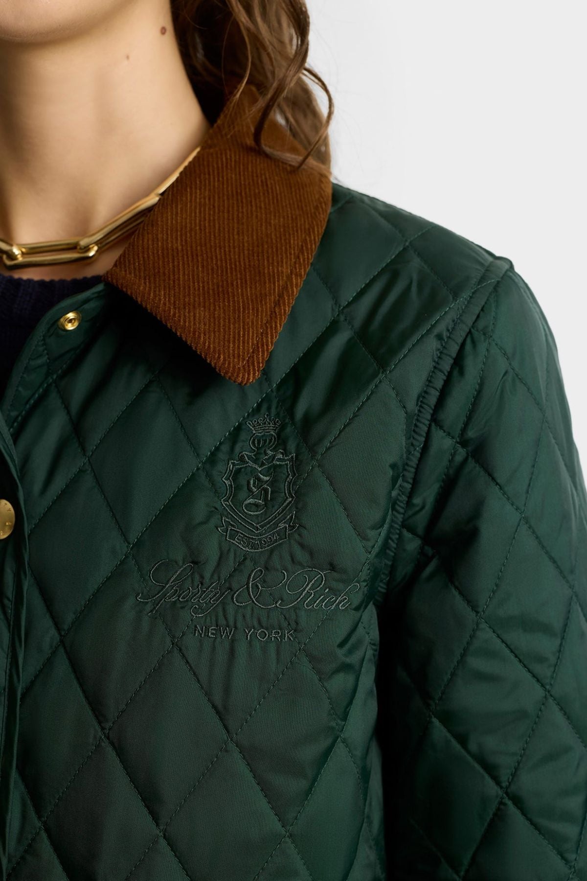 Sporty & Rich Vendome Nylon Quilted Jacket - Forest