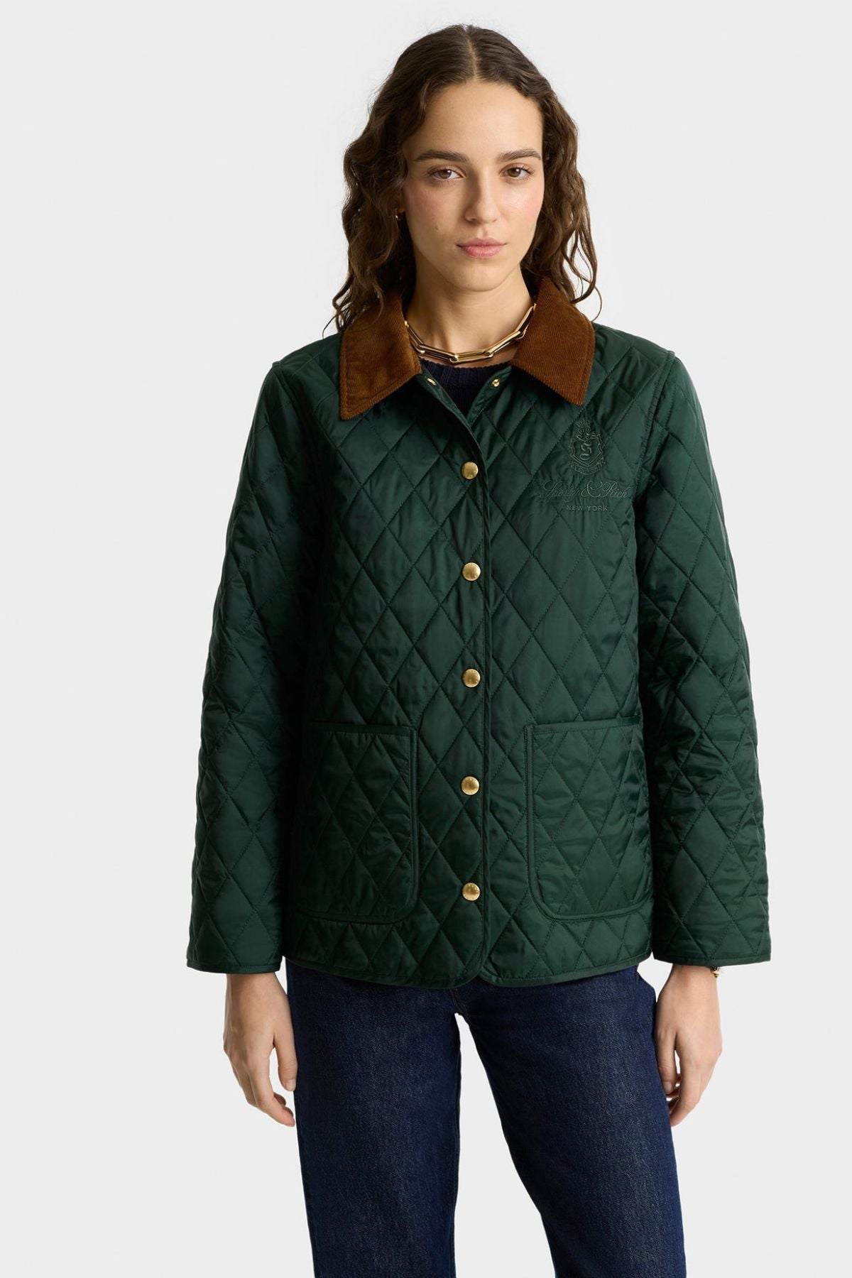 Sporty & Rich Vendome Nylon Quilted Jacket - Forest