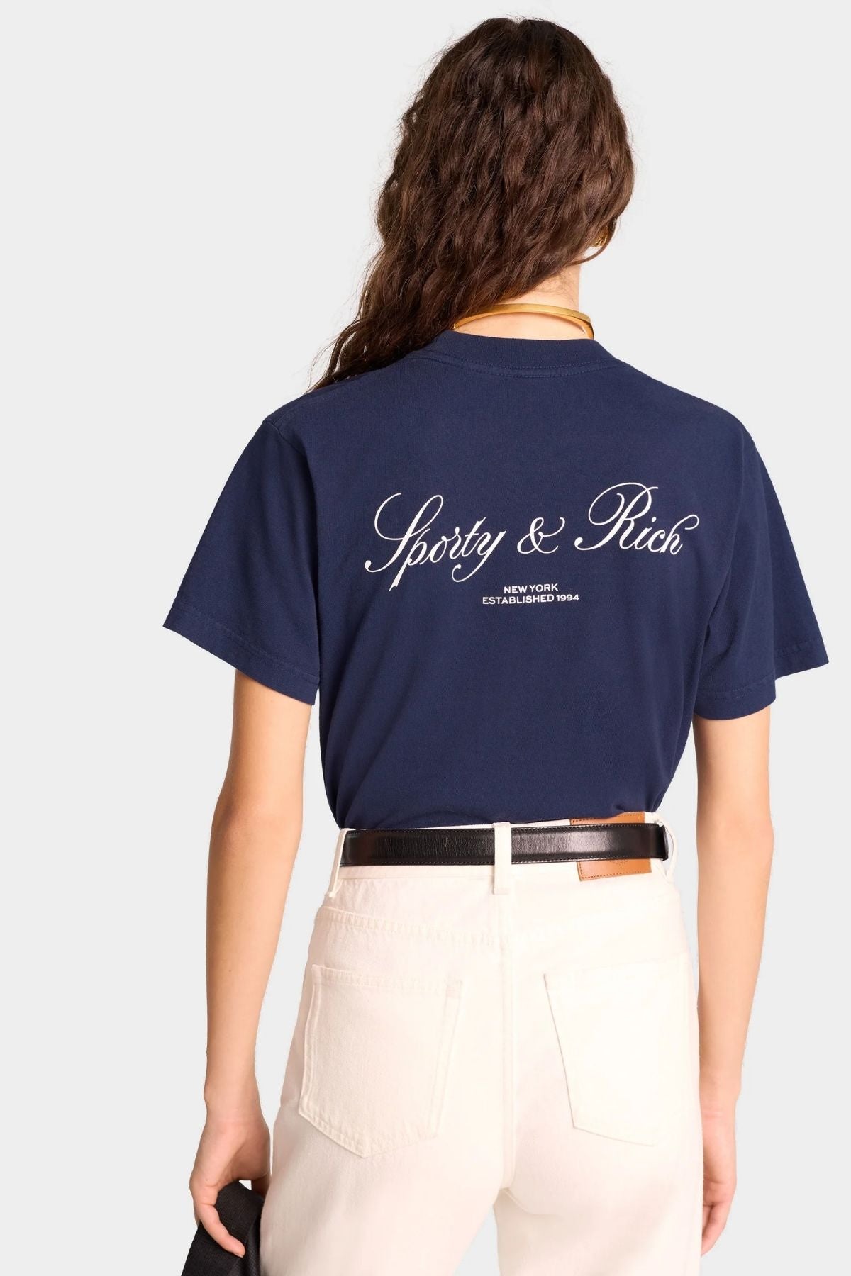 Sporty & Rich Vendome Resort T-Shirt - Navy/ WhiteSporty & Rich Vendome Resort T-Shirt - Navy/ White