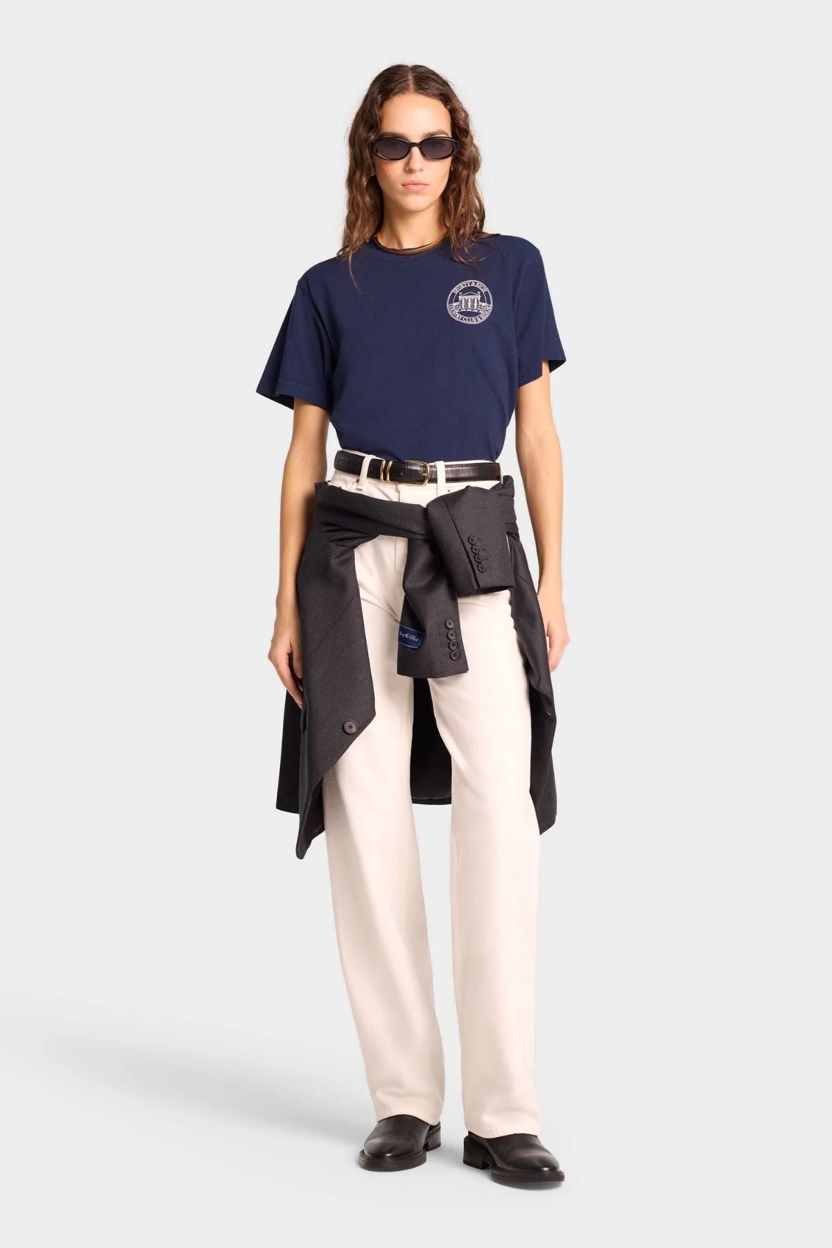 Sporty & Rich Vendome Resort T-Shirt - Navy/ White