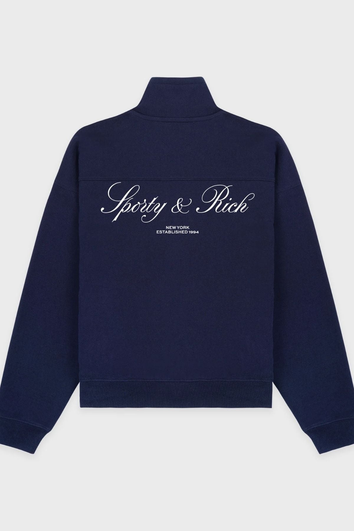 Sporty & Rich Vendome Resort Quarter Zip Sweatshirt - Navy/ White