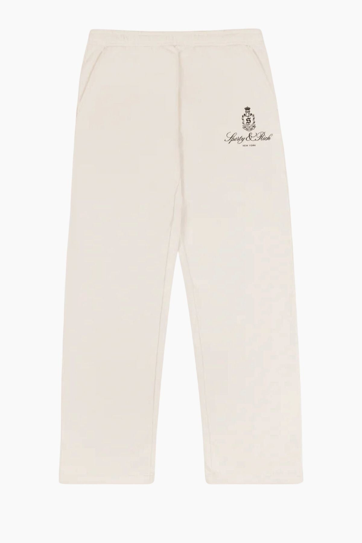 Sporty & Rich Vendome Straight Leg Sweatpant - Cream/ Chocolate