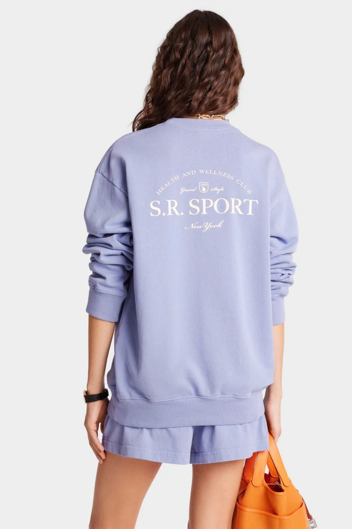 Sporty & Rich Wimbledon Crewneck - Colony Blue/ Cream