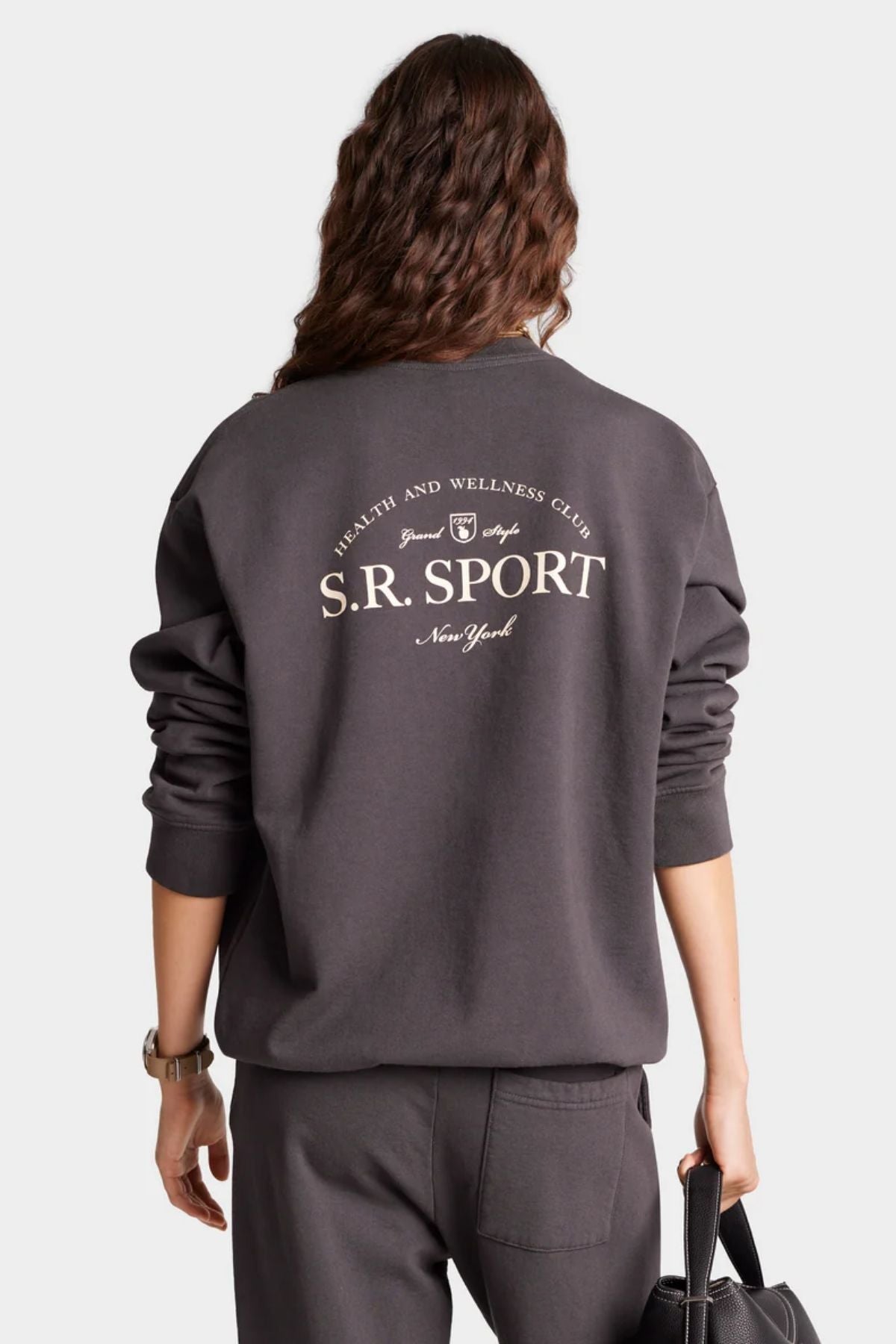 Sporty & Rich Wimbeldon Crewneck - Faded Black/ Cream