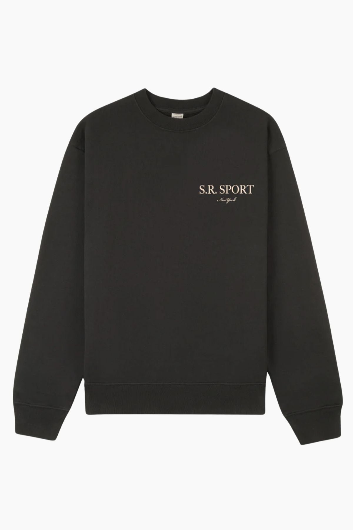 Sporty & Rich Wimbeldon Crewneck - Faded Black/ Cream