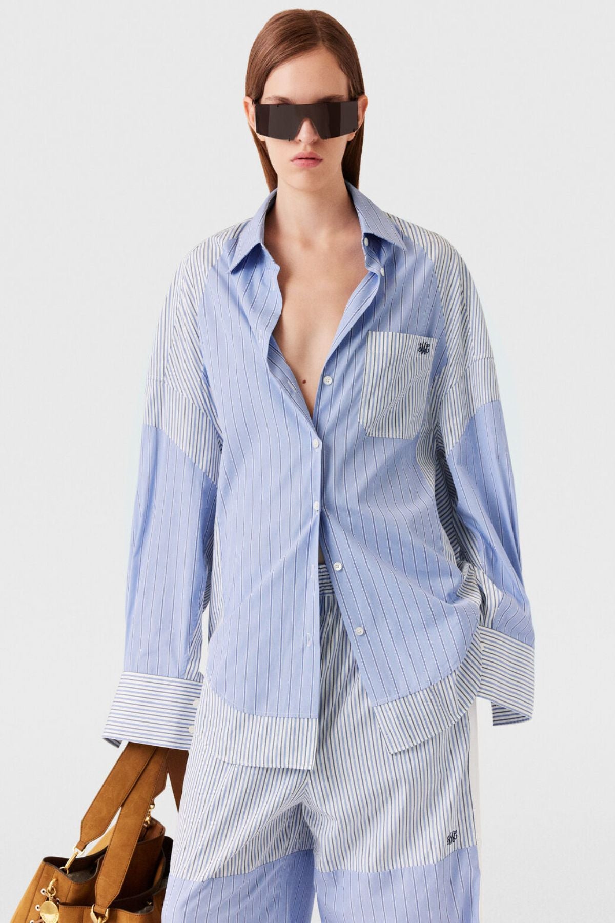 Stella McCartney Mixed Striped Boyfriend Shirt - Multi Blue