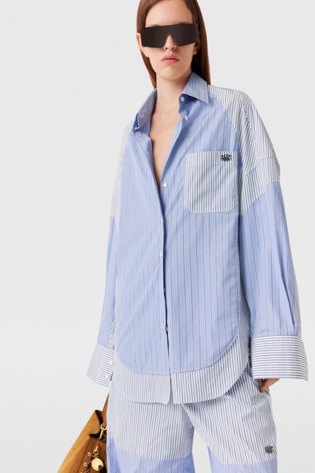 Stella McCartney Mixed Striped Boyfriend Shirt - Multi Blue