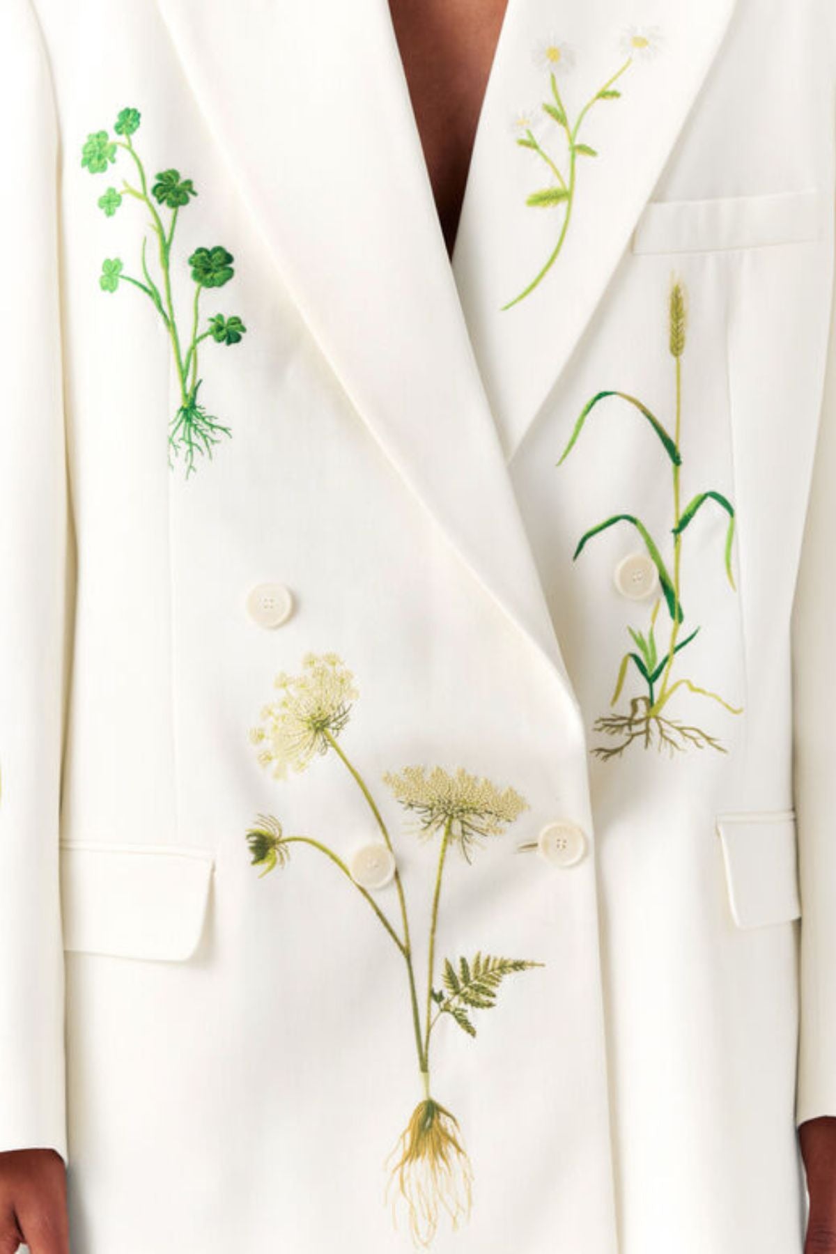 Stella McCartney Floral Double-Breasted Blazer - Cream