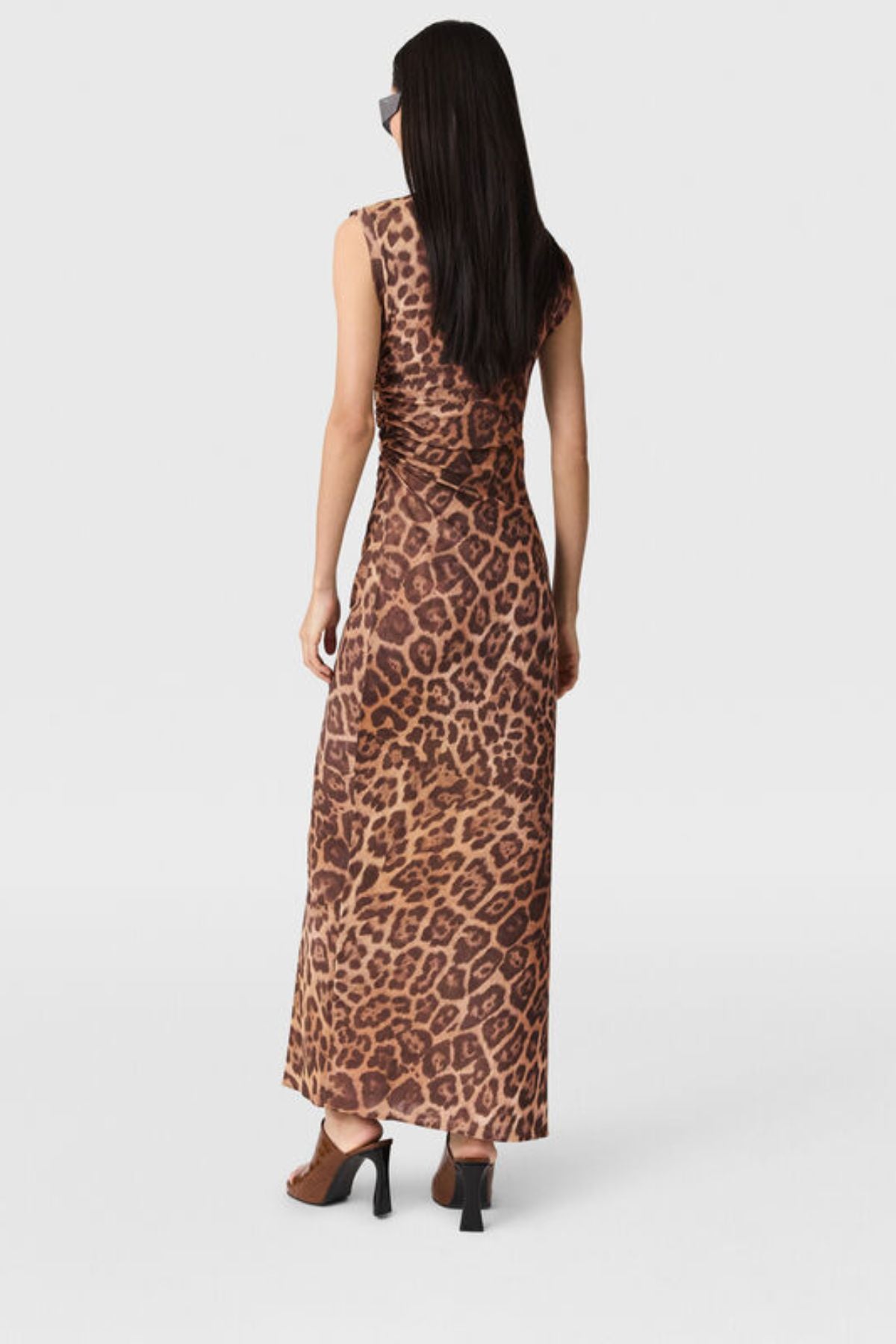 Stella McCartney Leopard Mesh Sleeveless Dress - Multicolour Brown