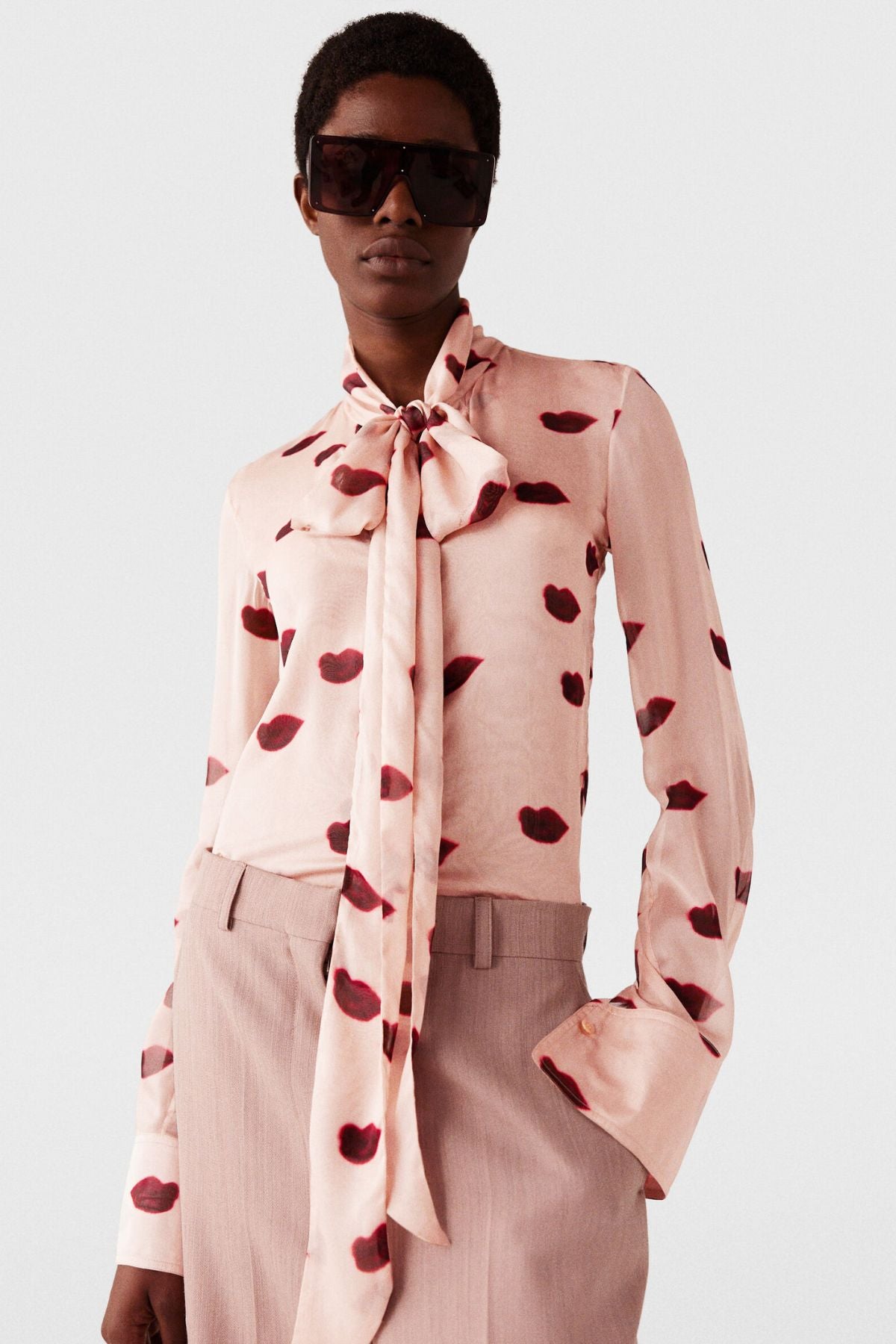 Stella McCartney Lips Print Shirt - Dusty Pink