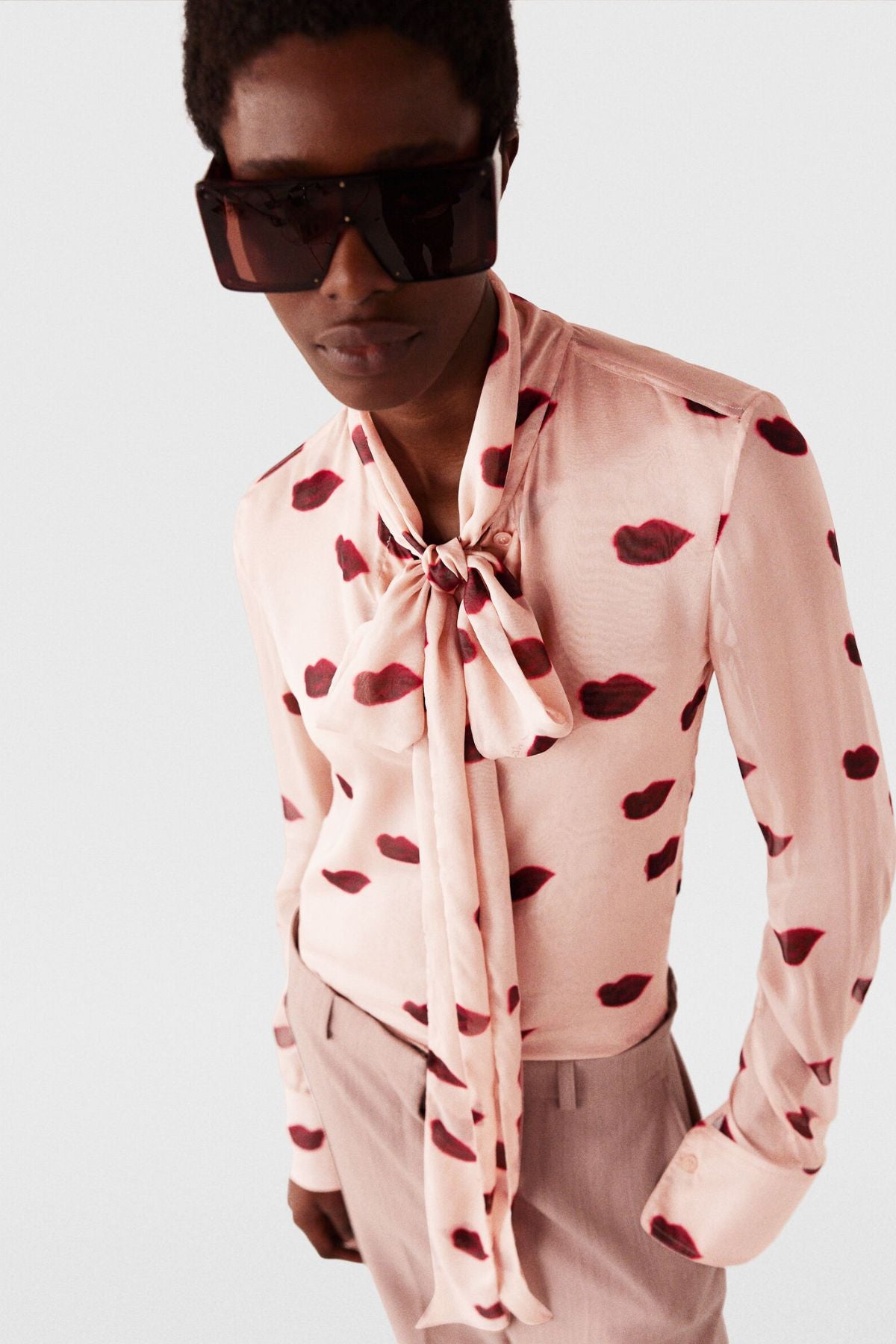 Stella McCartney Lips Print Shirt - Dusty Pink