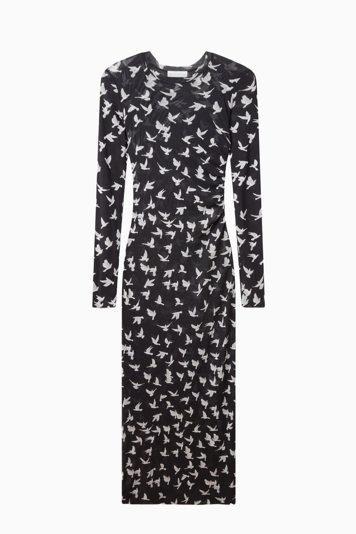 Stella McCartney Mesh Flying Bird Haze Long Sleeve Dress - Black