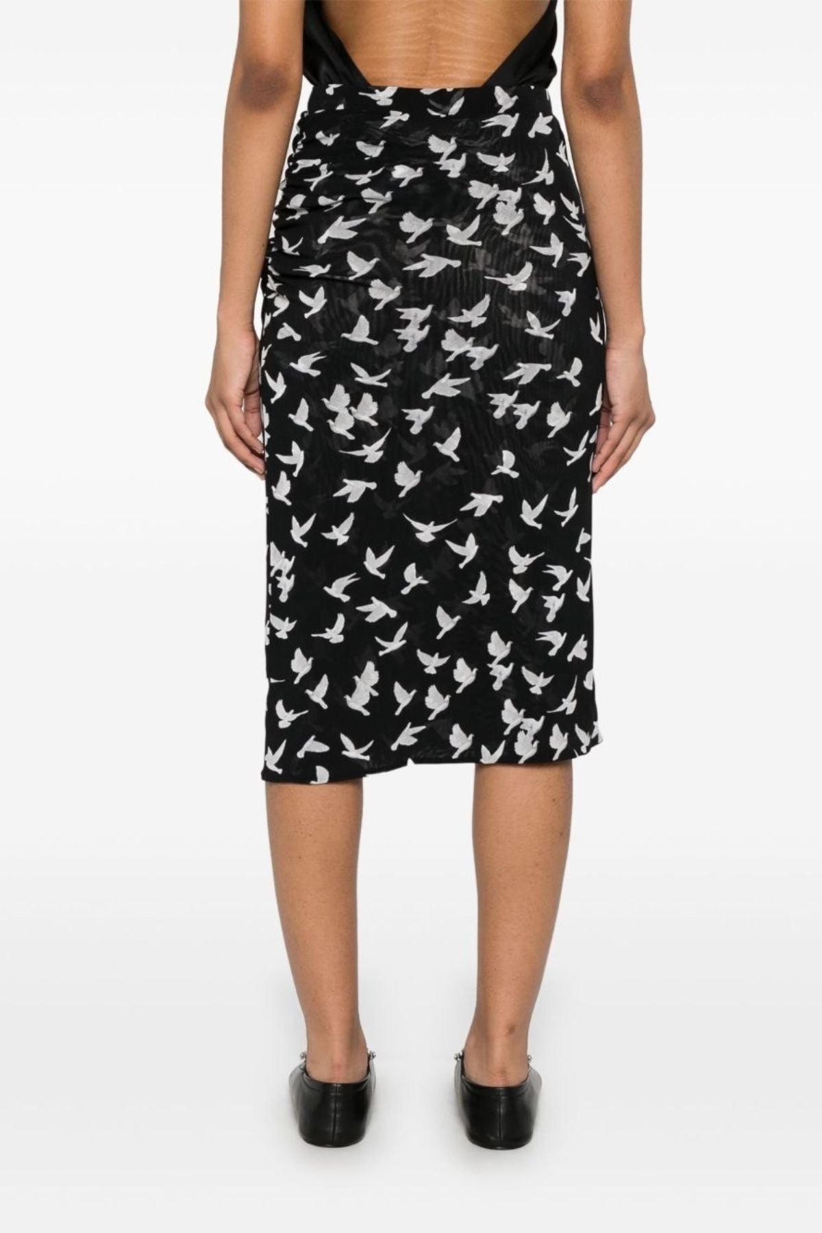 Stella McCartney Mesh Flying Bird Haze Skirt - Black