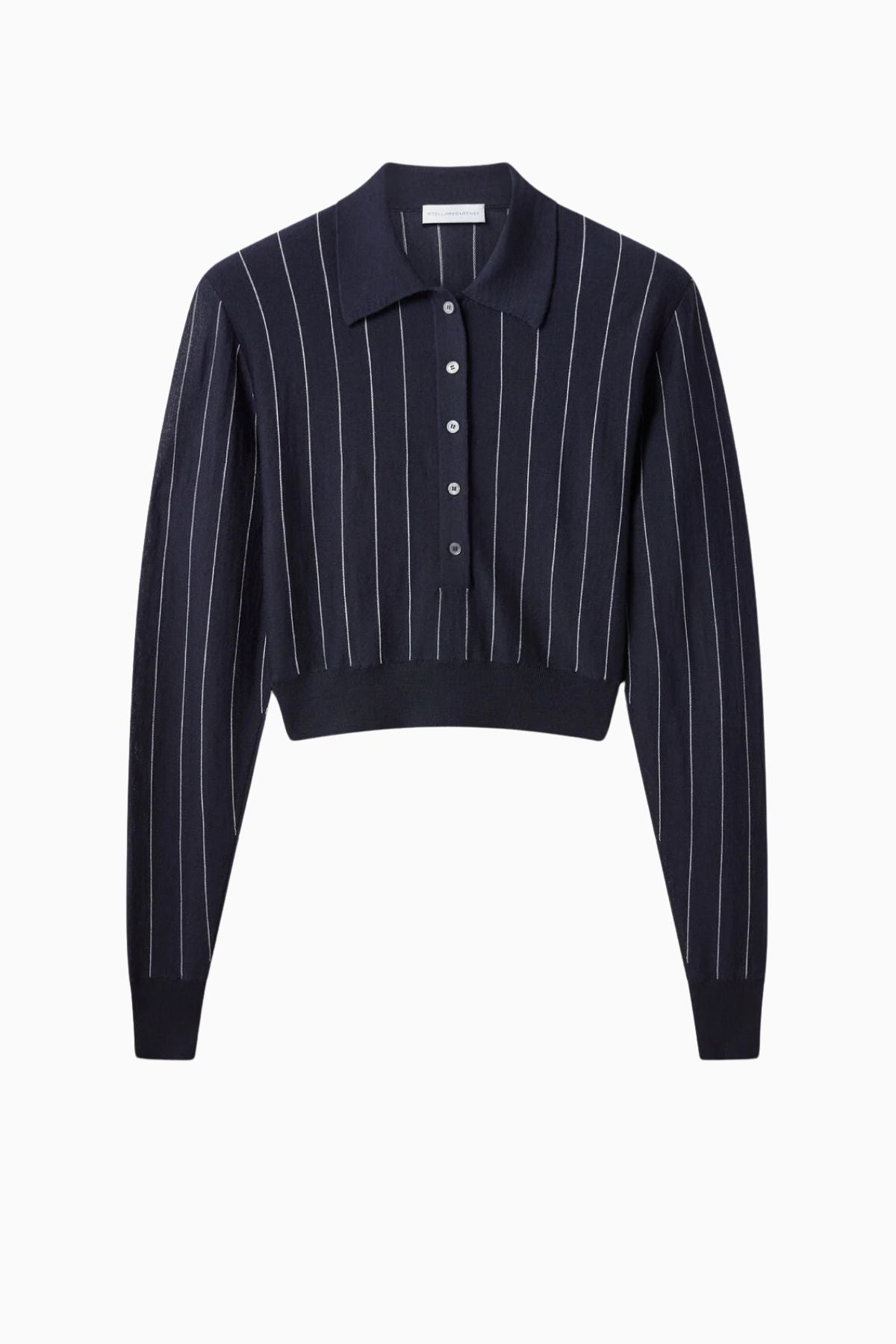 Stella McCartney Pinstripe Light Knit Polo - Ink/ White