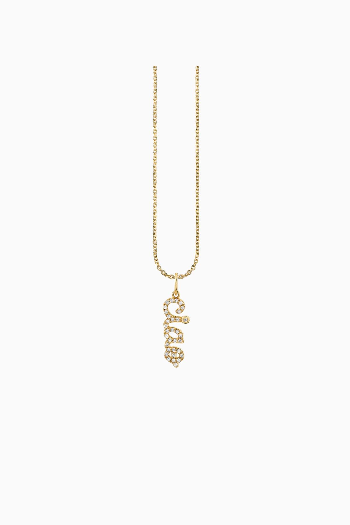 Sydney Evan Gold & Diamond Ciao Script Necklace - Yellow Gold